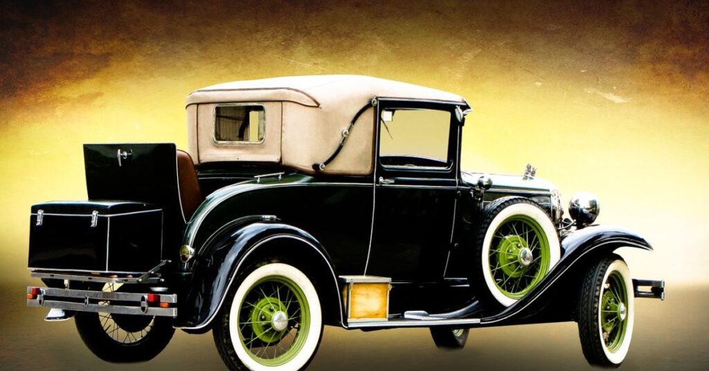 A vintage Old Money car displayed in a classic photo, showcasing its timeless elegance and design.