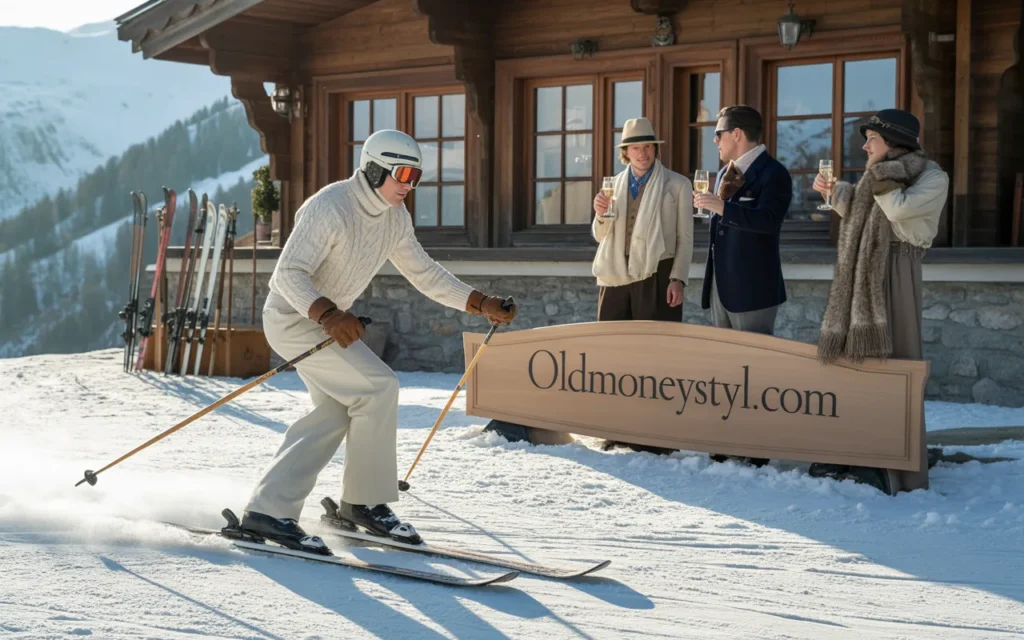 Old money skiing game with a men play ski sports
