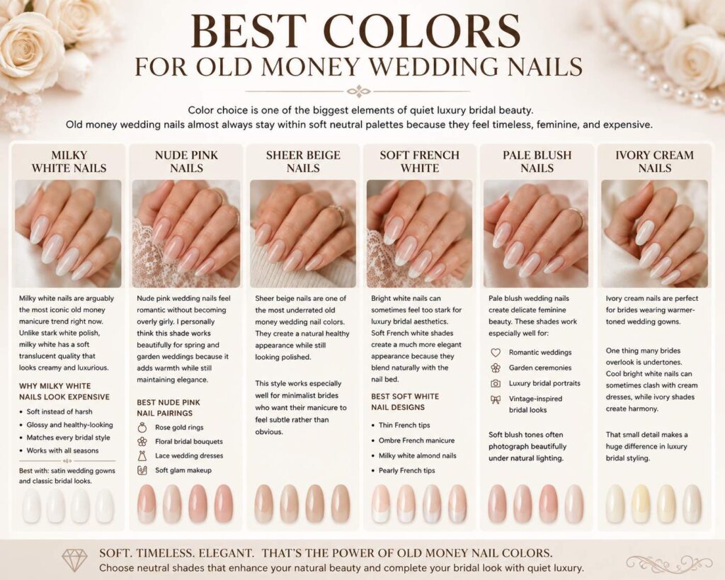 Best Colors for Old Money Wedding Nails