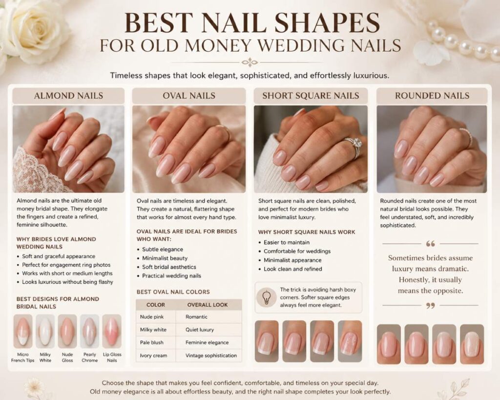Best Nail Shapes for Old Money Wedding Nails