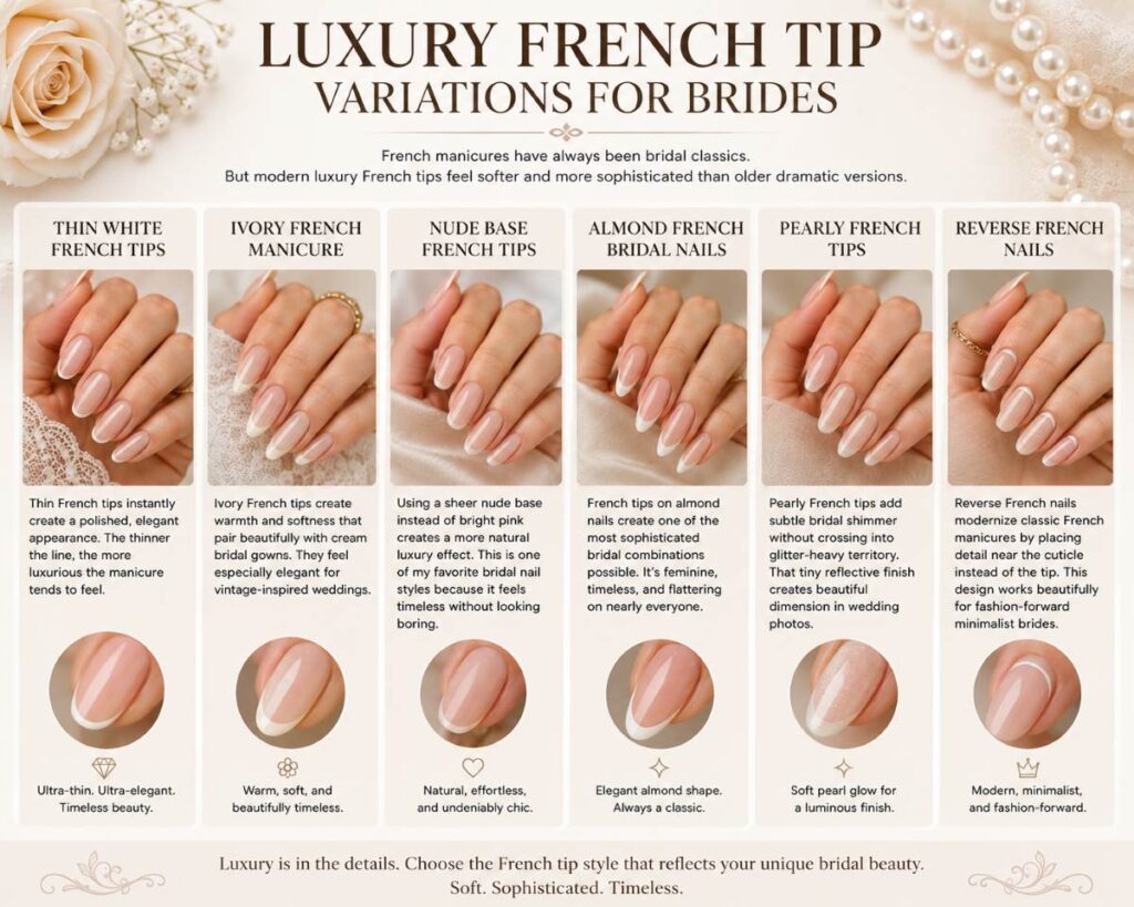 Luxury French Tip Variations for Brides