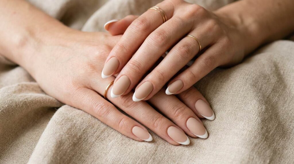 Matte Nude French Nails
