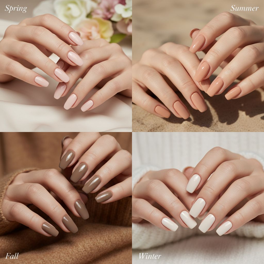 Seasonal Old Money Nude Nail Ideas