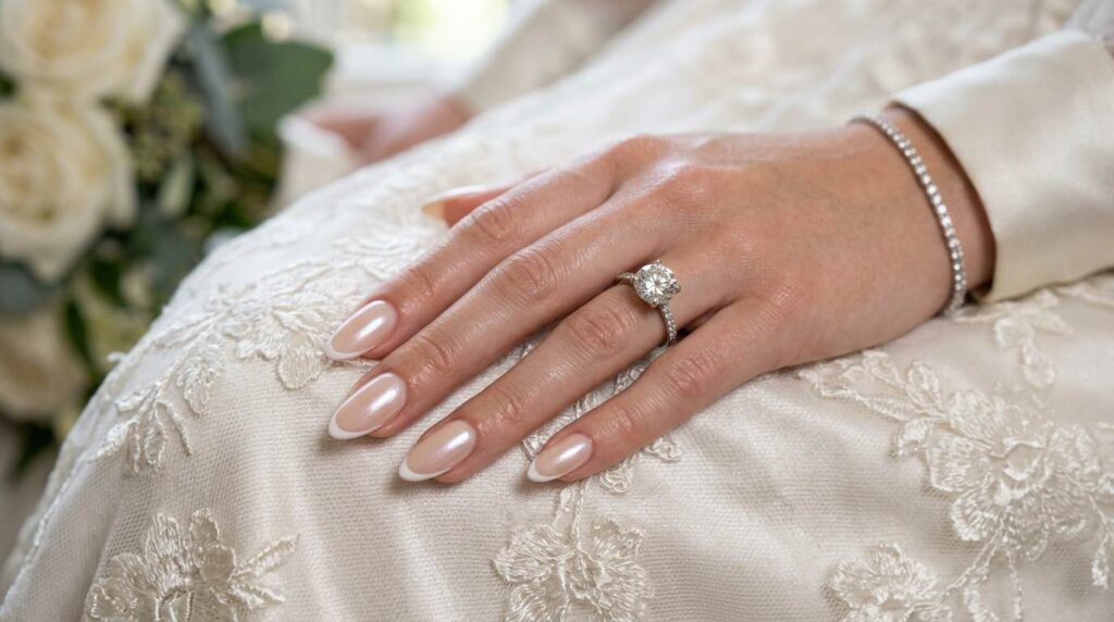 Wedding-inspired French tips